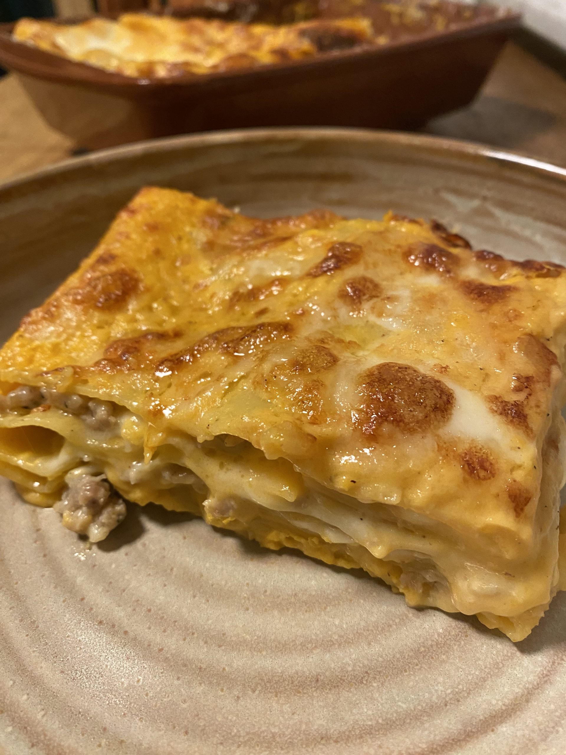 Je bekijkt nu Lasagne met pompoen en worst